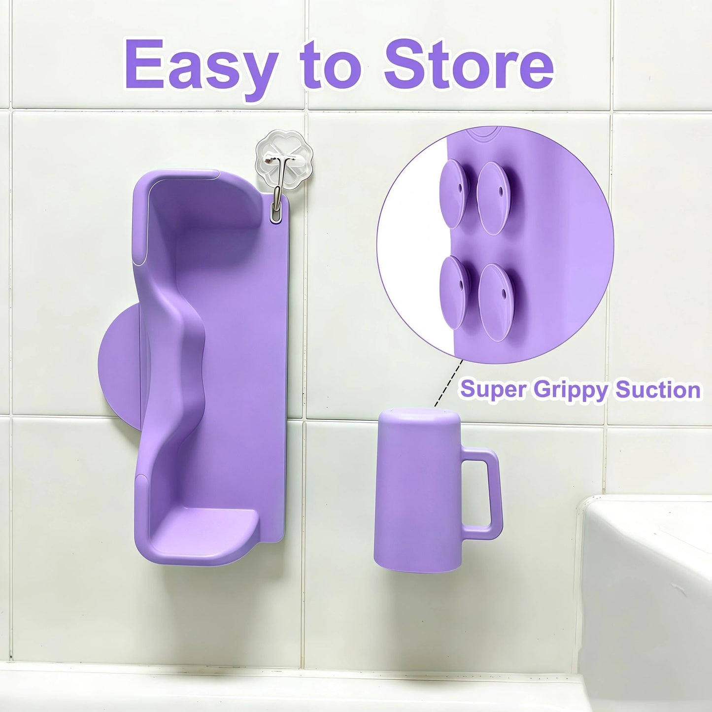 nestery Hair Washing Station for Kids, Silicone Portable Shampoo Bowl and Elderly with Rinse Cup & Scalp Massager, Hair Washing Basin for Sink or Bathtub at Home with Neck Support Purple