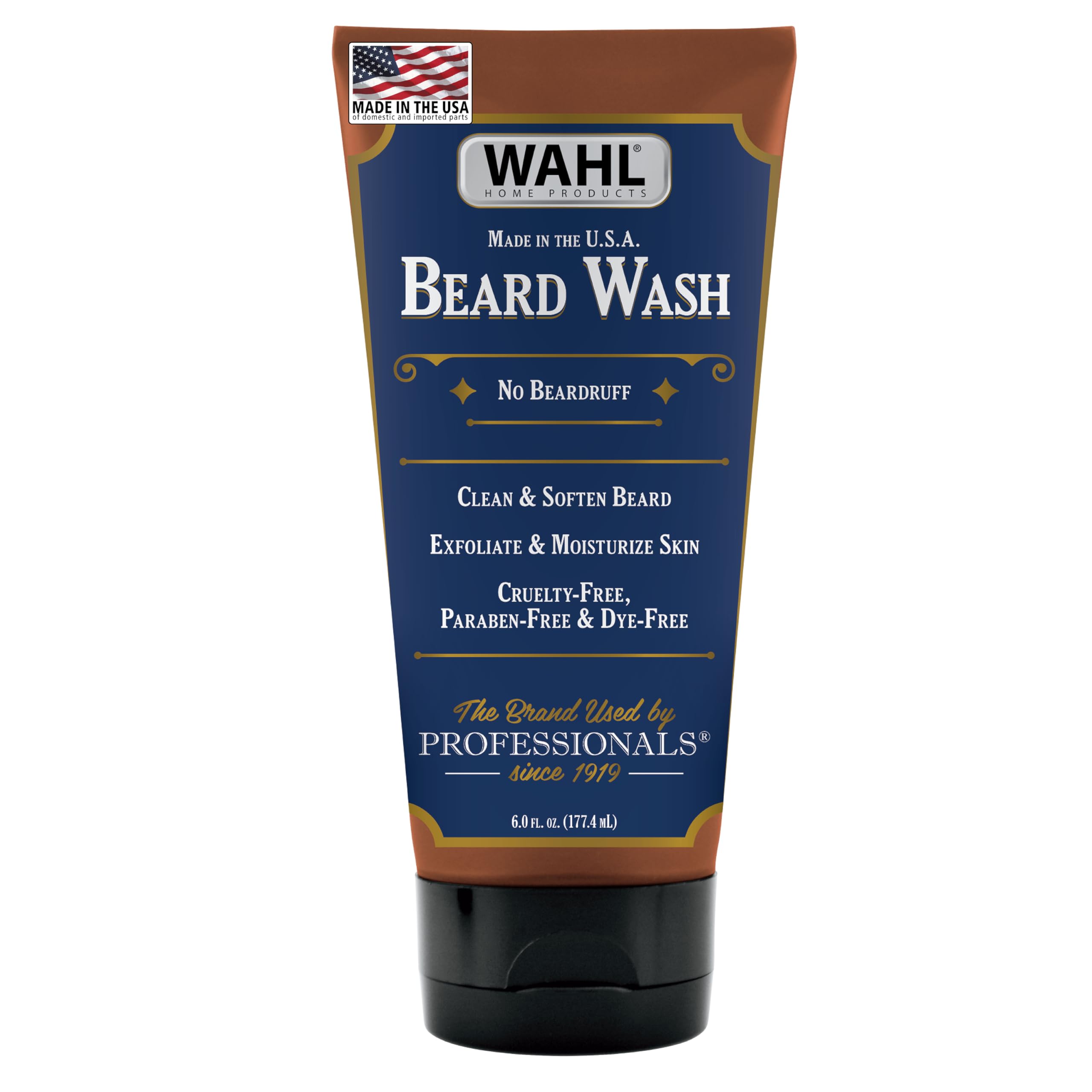 Wahl Beard Wash Face Exfoliator with Essential Oils - Manuka, Meadowfoam, Clove, Moringa - Model 805601
