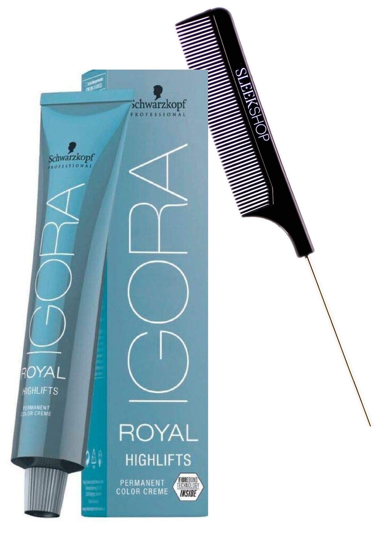 施华蔻 IGORA ROYAL HIGHLIFTS 永久染发膏染料（含光滑梳）高提拉膏染发剂，含纤维键提升（12-2 极致烟熏金发）