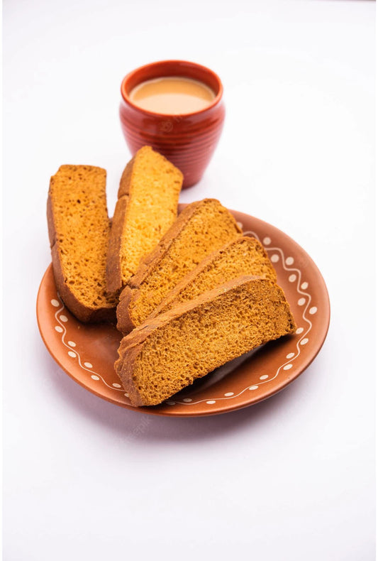 White Smoke GHOTARAM Jamwa Ramgarh Bake Sugar Free Diabetic Friendly Breakfast Rusks Toast Healthy Indian snack Chai, Tea, Coffee Time Partner-150gm