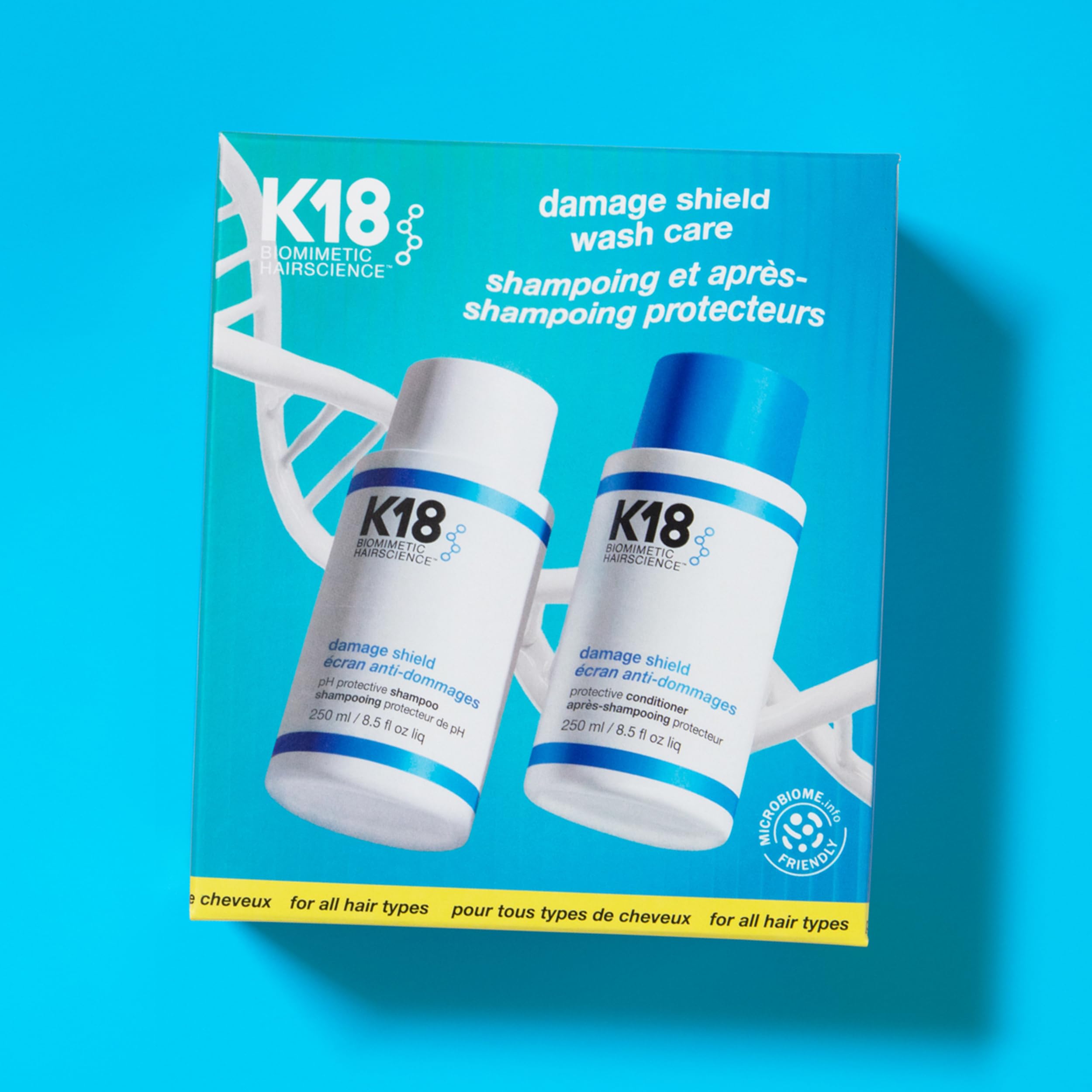 K18 Amazon Exclusive Damage Shield Wash Care Set | Full-Size Color-Safe Protective Shampoo + Conditioner Reduces Frizz And Tangles, Maintains Hair Health, Protects From Damage
