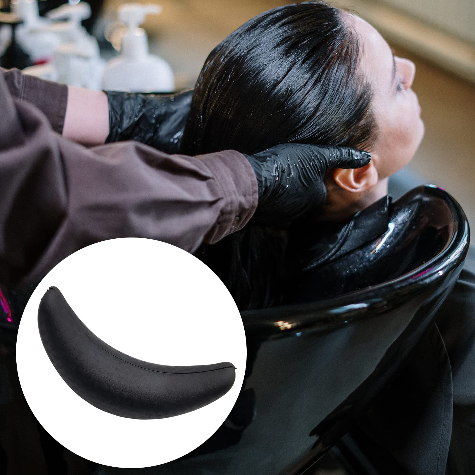 Shampoo Bowl Silicone Neck Cushion, Durable Comfortable Hair Wash Gel Neck Rest Pillow for Salon Shampoo Bowl, Professional Sink Neck Rest for Wash Basin Hair Washing Tray