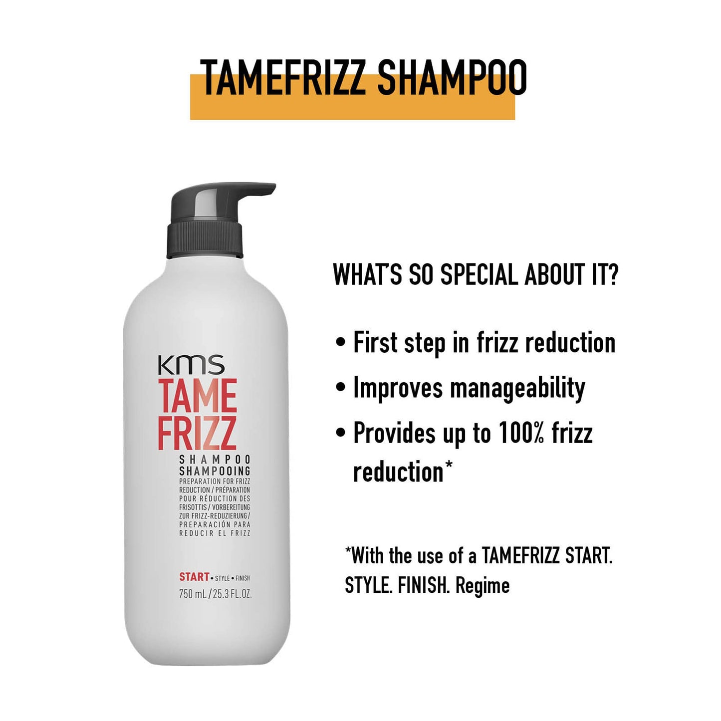 Shampoing KMS Tamefrizz, 750 ml