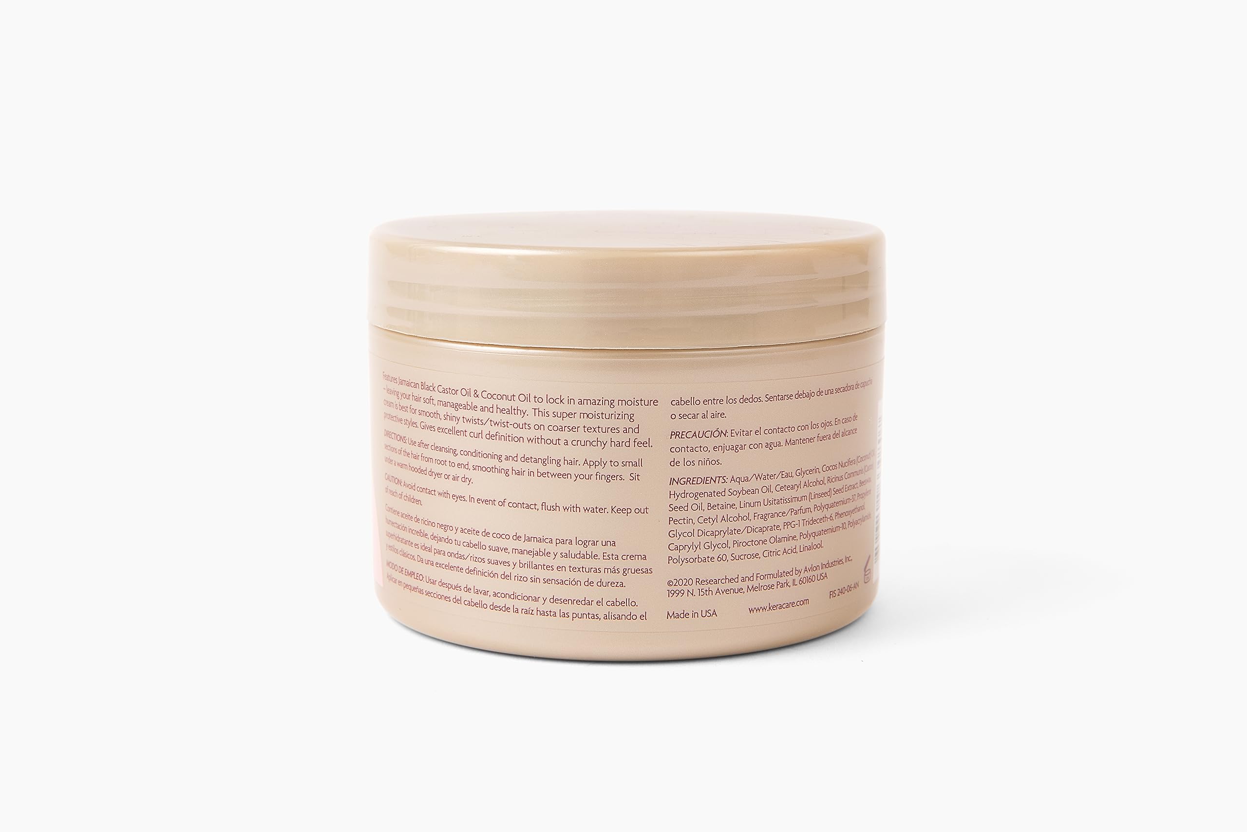 KeraCare CurlEssence Moisturizing Coconut Curling Cream - With Jamaican Black Castor Oil & Coconut Oil - For Curly Hair - SIlicone and Paraben Free - 11.25 oz