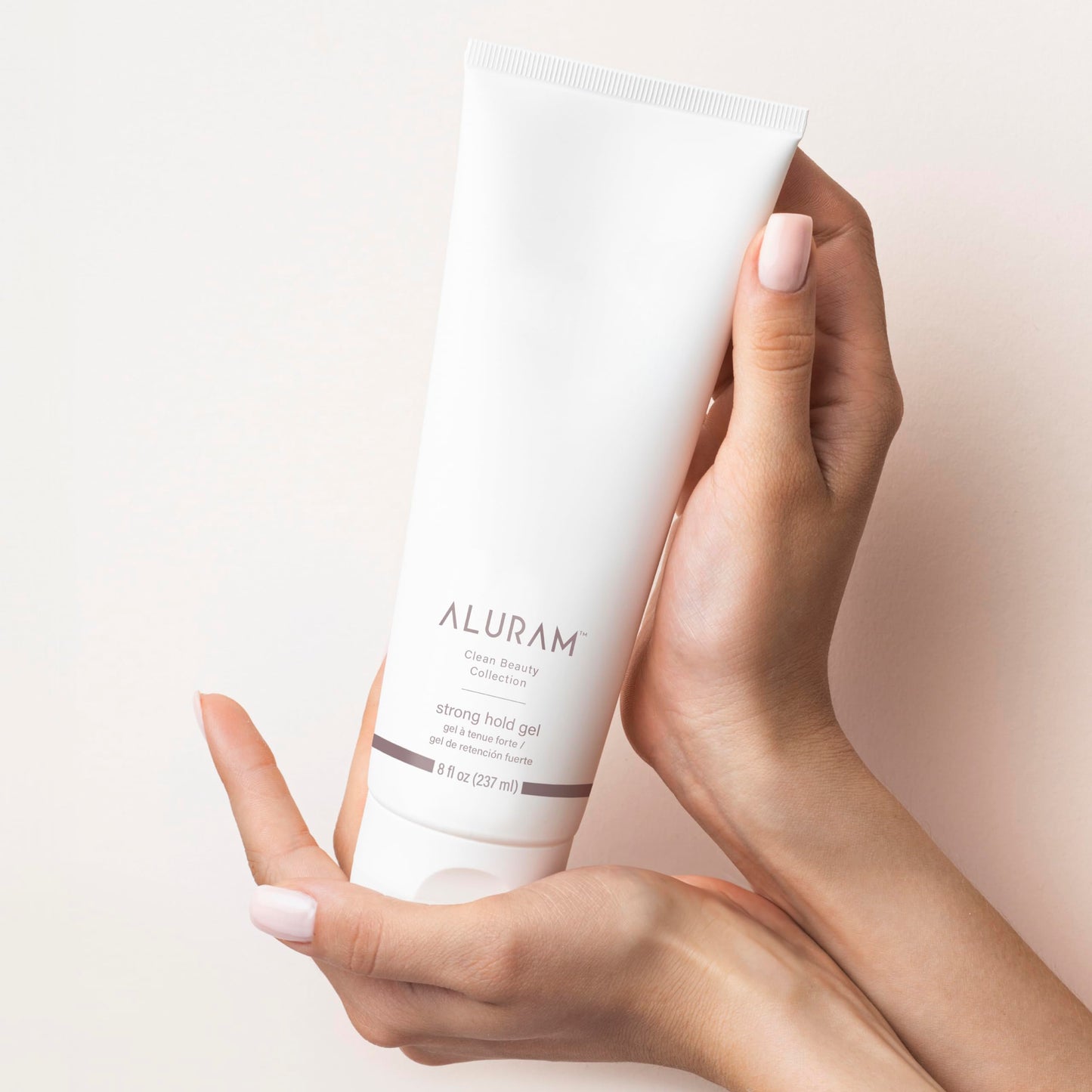 Aluram Strong Hold Gel, Silicone-Free Hair Styling Gel, Infused with Linseed Oil and Aloe Vera for Moisture and Shine, 8 Oz