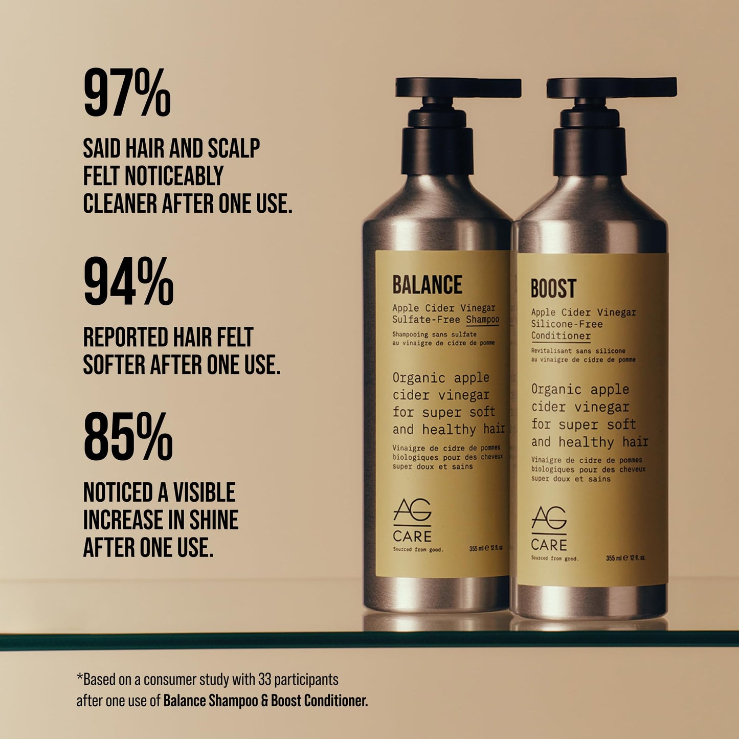 Tan AG Hair BALANCE Apple Cider Vinegar Sulfate-Free Shampoo Refill, 1L
