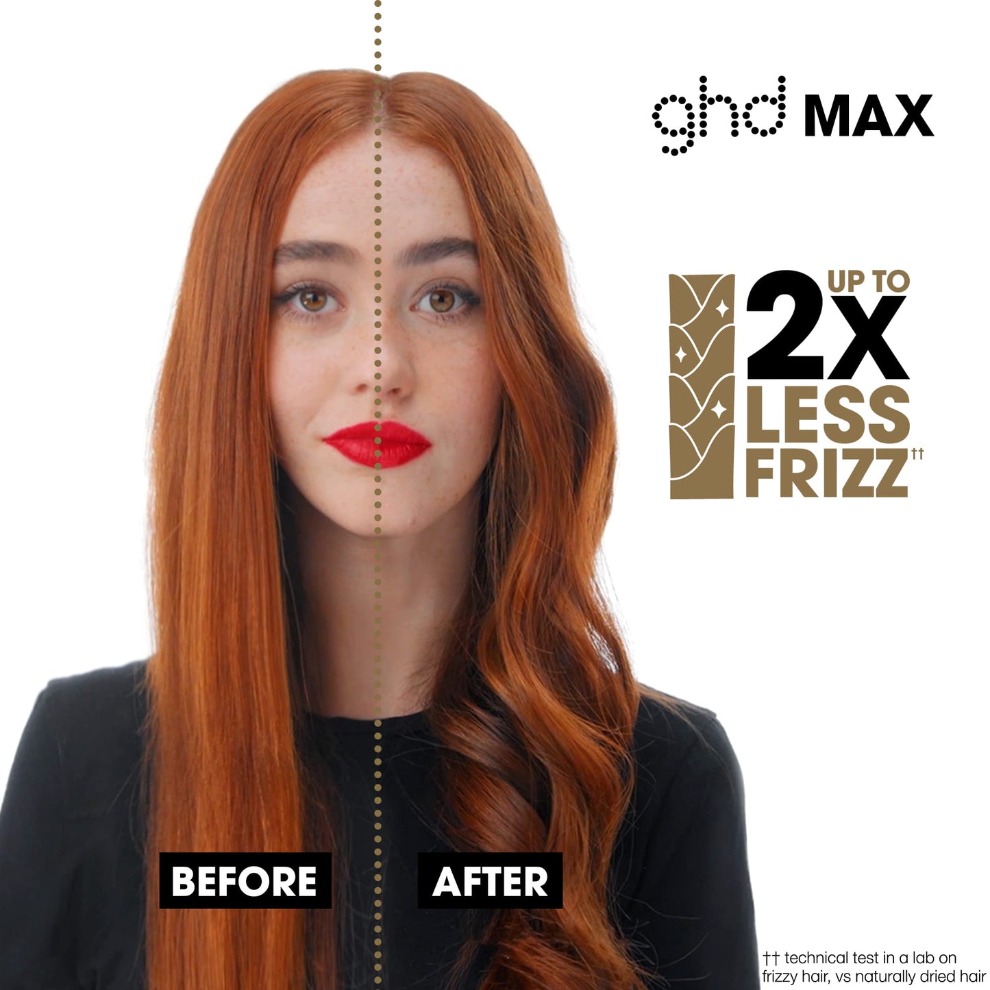 ghd Max Styler 2英寸平板直发器，专业宽陶瓷板造型工具，适合长发、浓密卷发 - 黑色