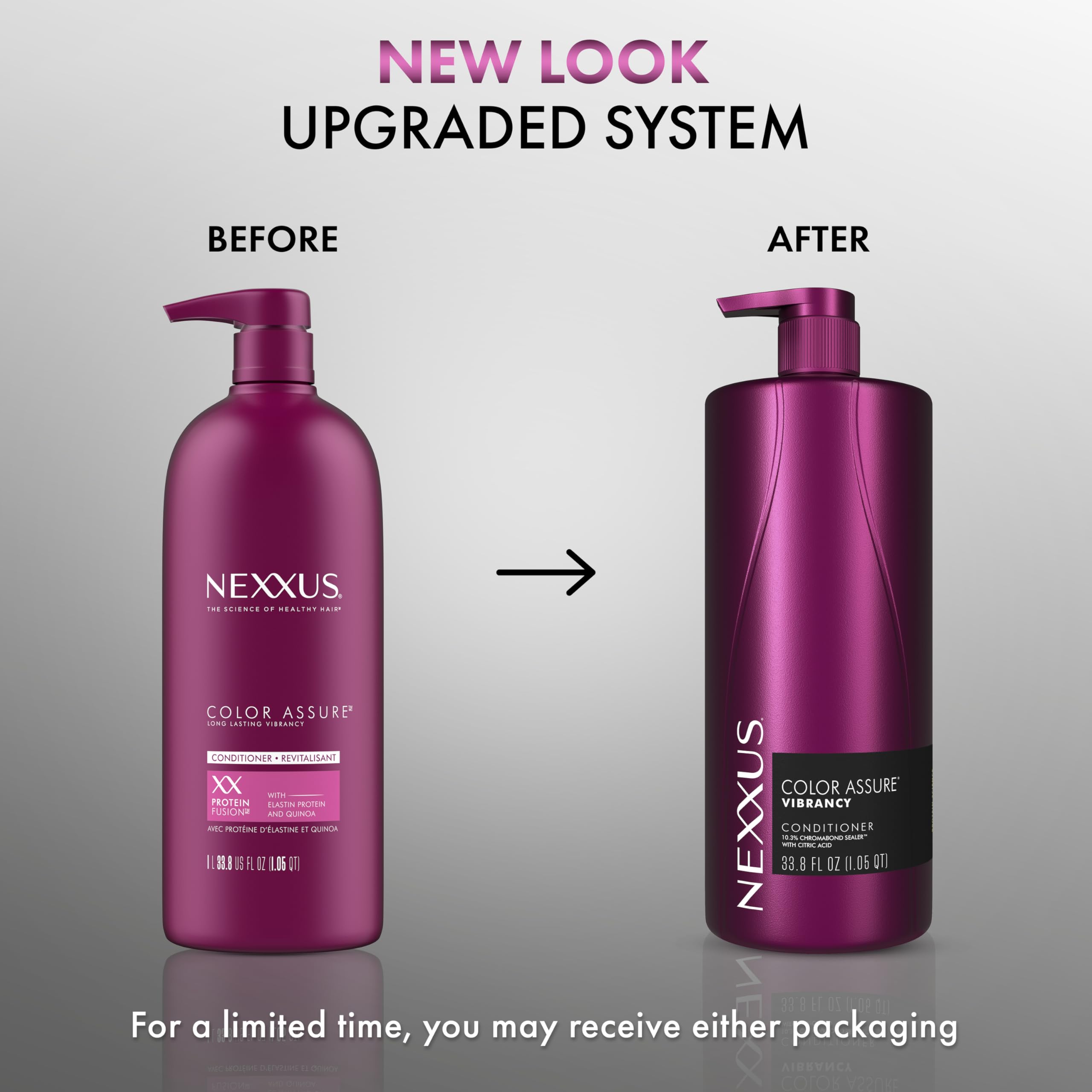 Nexxus Color Assure Conditioner for Vibrancy for Color Treated Hair Powered by Chromabond Sealer with Citric Acid 33.8 oz