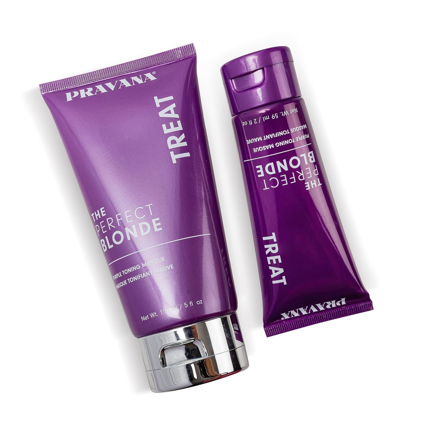 Pravana The Perfect Blonde Purple Toning Masque Treatment | Neutralizes Brassy, Yellow Tones | For Color-Treated Hair | Adds Strength, Shine, Elasticity | 2 Fl Oz