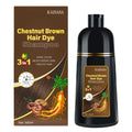 IIIMEIDU Hair Dye Shampoo for Gray Hair, 3 in 1 Herbal Ingredients Natural Dye for Women Men, Grey Coverage 500ml Chestnut Brown 1