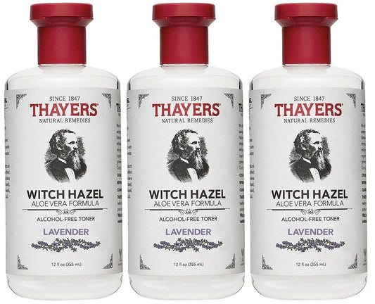 Thayers Alcohol-Free Toner, Lavender, Witch Hazel, 12-Ounces (Pack of 3)