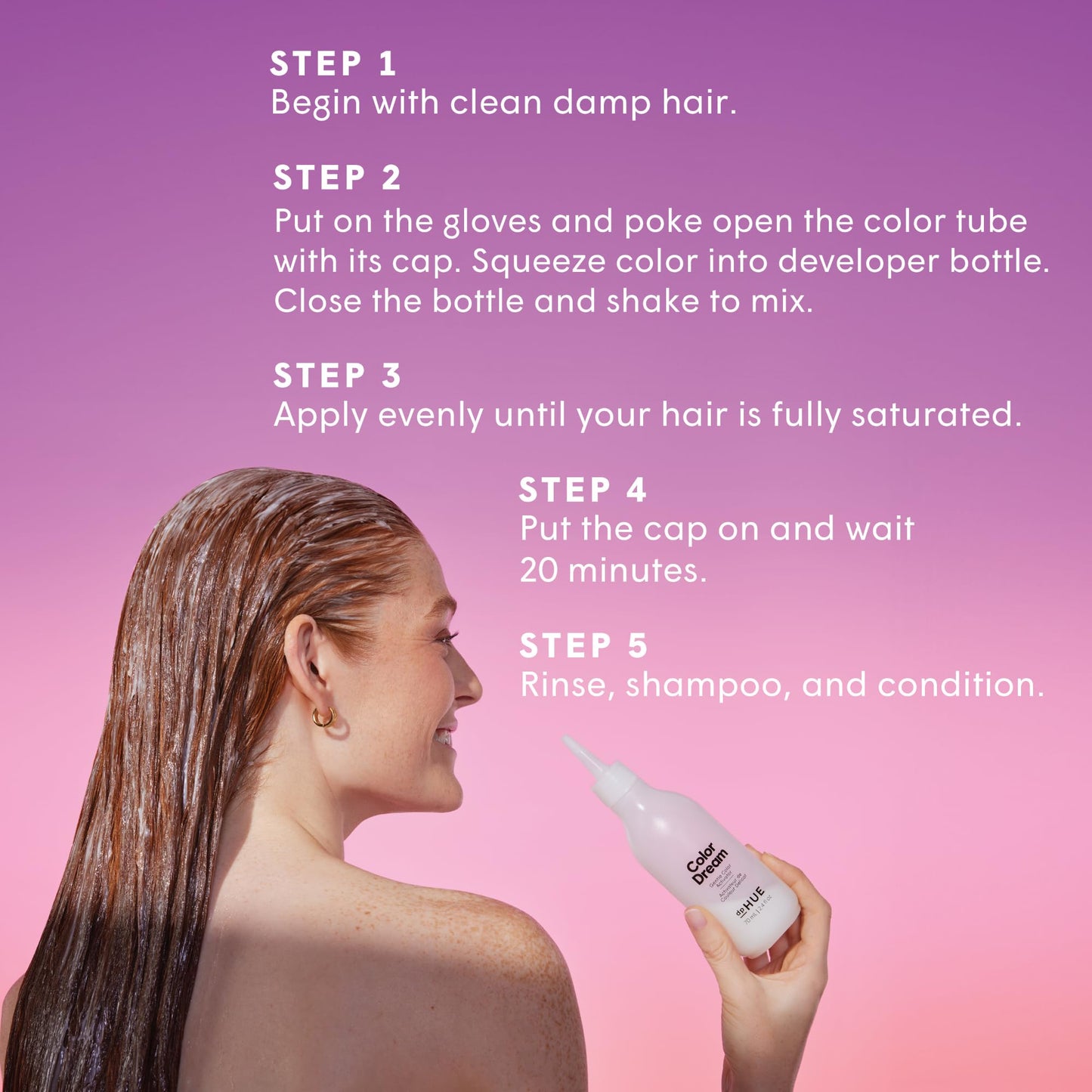 Medium Orchid dpHUE Color Dream, Dark Brown - Ammonia-Free, Demi-Permanent Hair Color - Lasts 16 Washes - Boosts Shine - Paraben & Sulfate Free, Leaping Bunny Certified