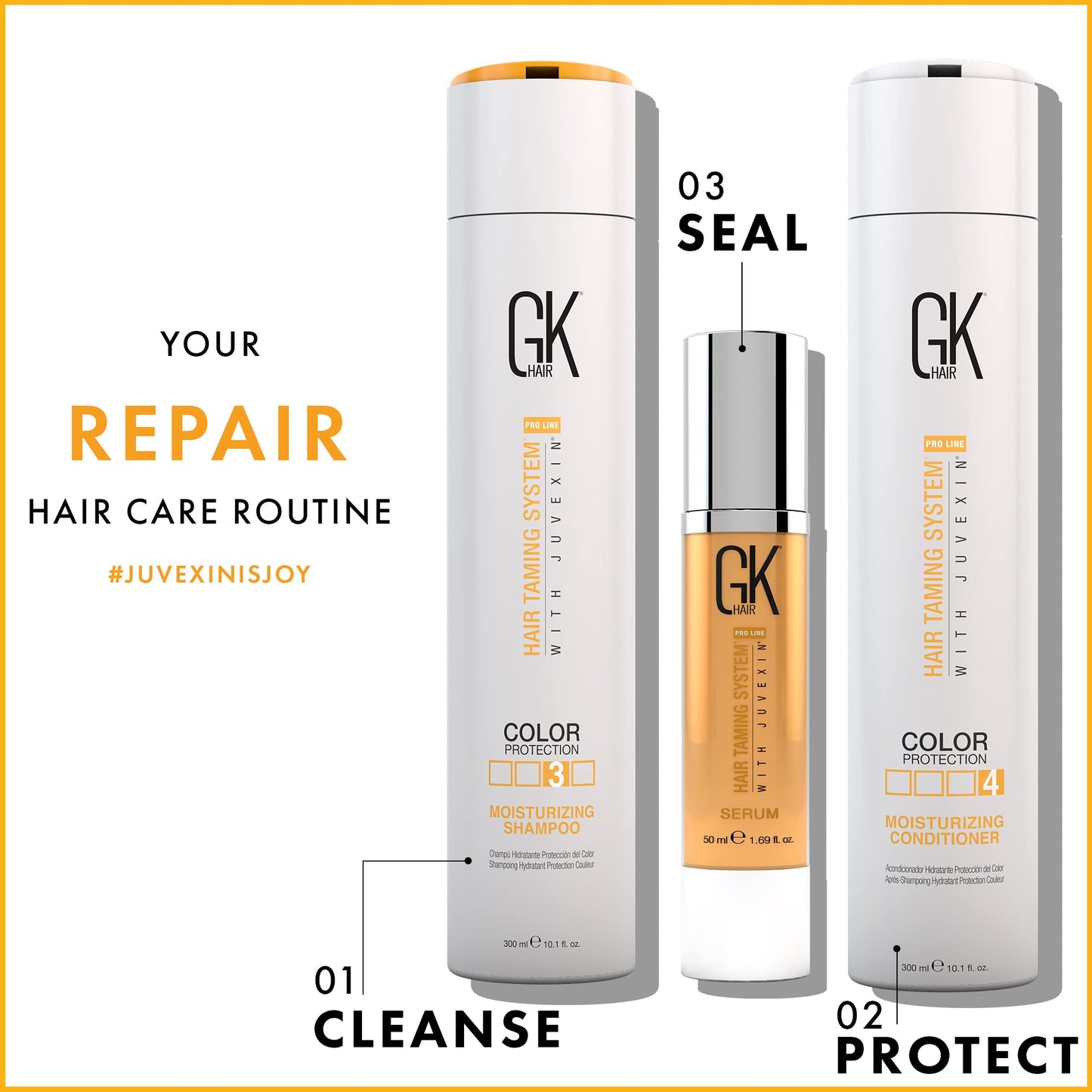 GK HAIR Color Protection Moisturizing Shampoo and Conditioner with Argan Hair Oil Combo free from Paraben and Sulfae for Damaged Frizzy Oily and Dry Hairs