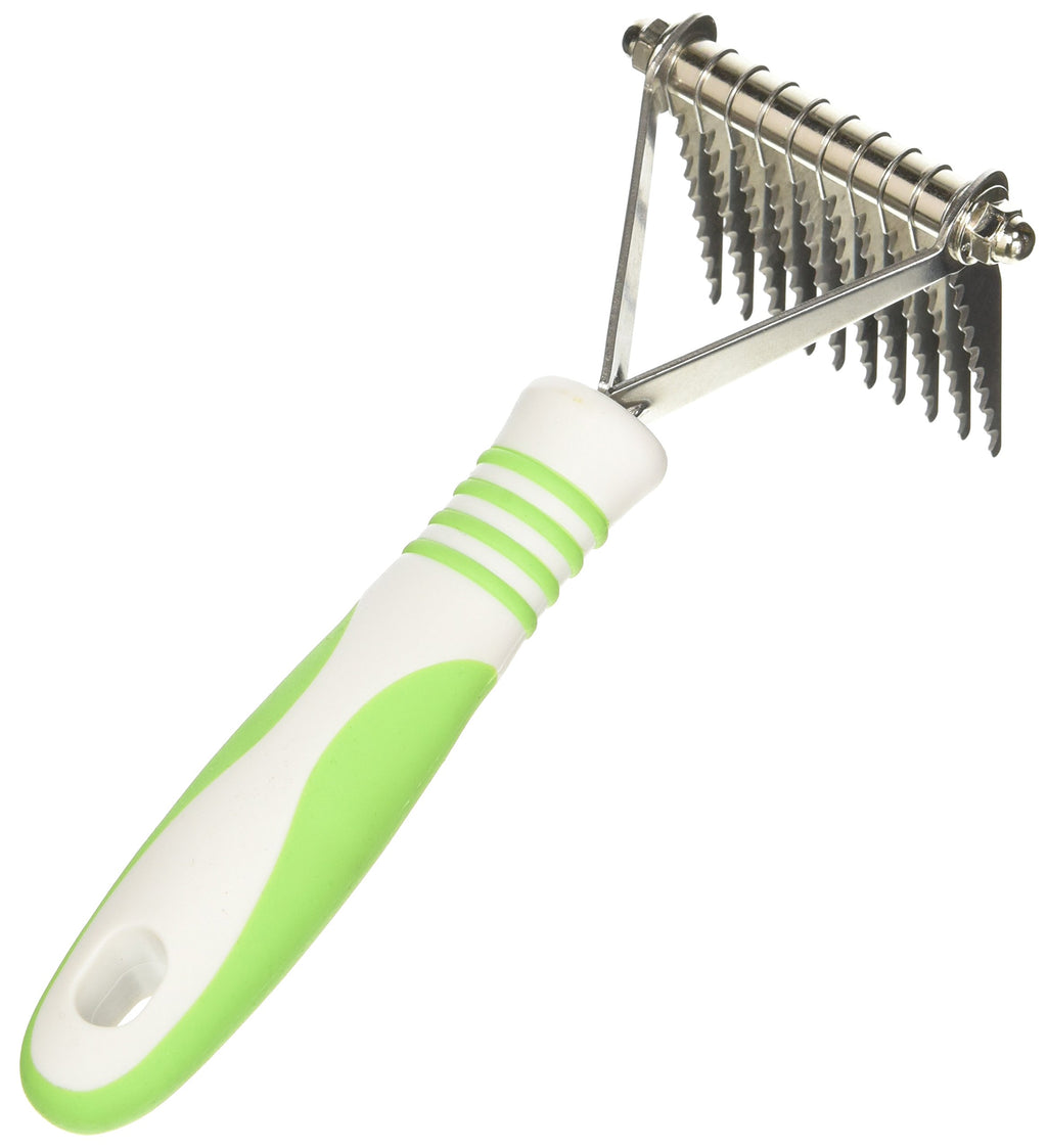 Andis 66050 De-Matting Rake with 10 Blades - Grooming Brush with Safety Edges & Promotes Healthy Skin & Coat - Non-Slip Handle, De-Shedding & Perfect for Long-Haired Breeds – 1 Pack, Green
