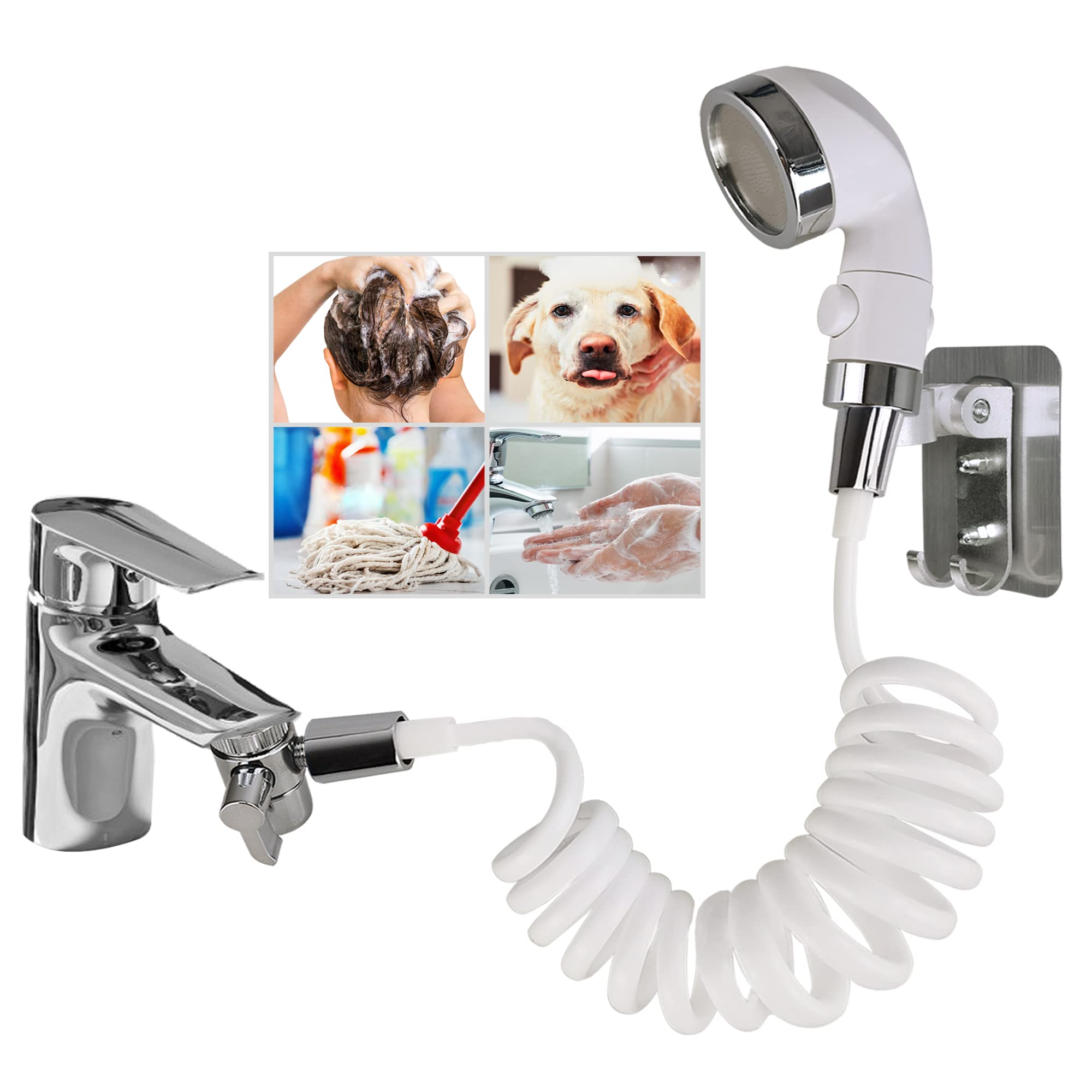 U-BCOO Sink Spray Rubber Hose Portable Shampoo Sprayer (Style 2)