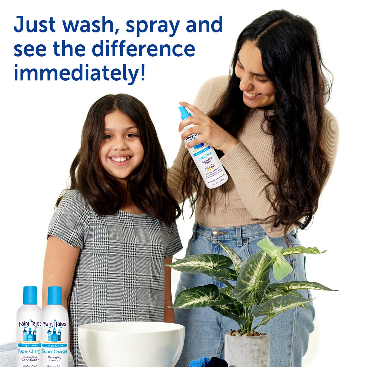 White Smoke Fairy Tales Tangle Tamer Detangling Shampoo for Kids - Ultra Moisturizing and Anti Frizz Protection - Paraben Free, Sulfate Free - 12 Oz