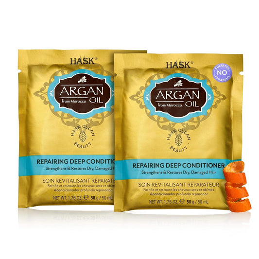 HASK ARGAN OIL Repairing Deep Conditioner Treatments for all hair types color safe gluten free sulfate Pack of paraben
