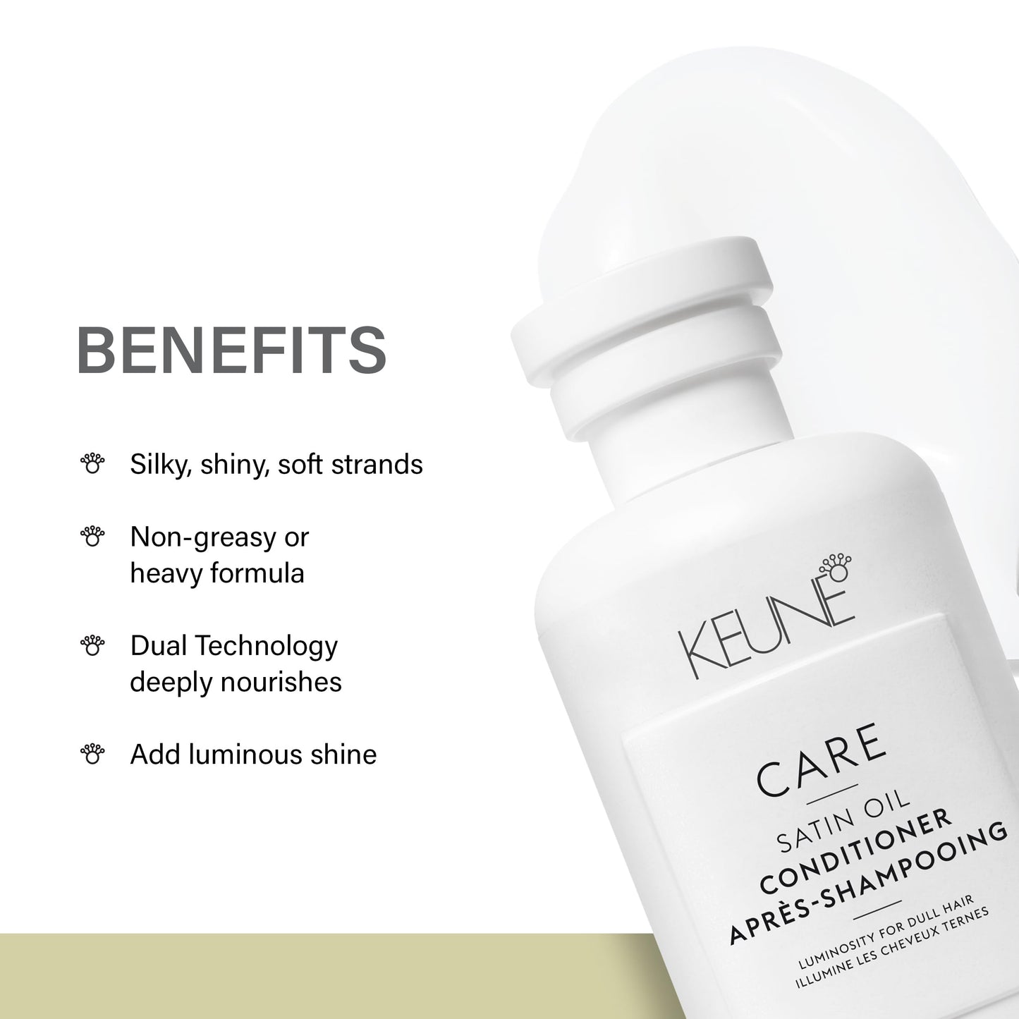 Keune Care Satin Oil 护发素，保湿亮泽护发素，适合所有发质，8.5 液体盎司