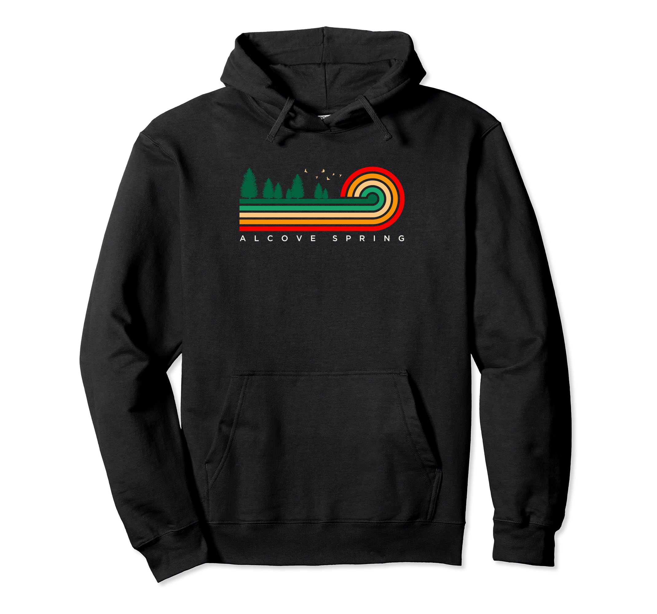 Evergreen Vintage Stripes Alcove Spring, Kansas Pullover Hoodie