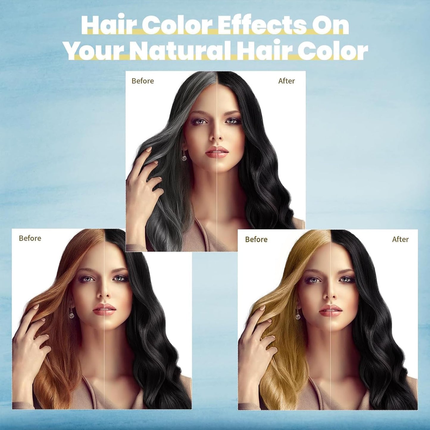White Smoke IIIMEIDU MEIDU Black Hair Dye Shampoo 3 in 1, Shampoo for Color Treated Hair 100% Gray Coverage for Women Men, Natural Herbal Ingredients Champu Para Canas pintar el pelo 500ml