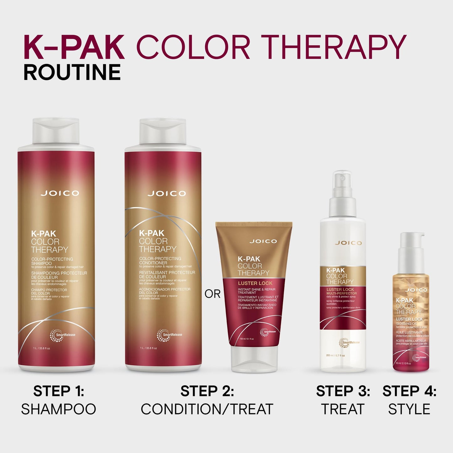 Joico K-PAK Color Therapy Color-Protecting Conditioner | For Color-Treated Hair | Boost Shine & Elasticity | Repair Breakage | Rebuild Damaged Hair | With Keratin & Argan Oil | 33.8 Fl Oz
