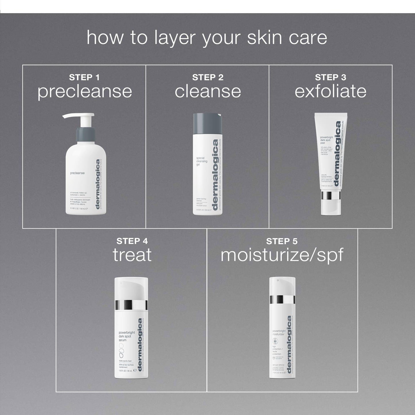 Dim Gray Dermalogica PowerBright Dark Spot Face Peel, Exfoliating Facial Peel with 12% AHA PHA, Improve Dark Spot and Hyperpigmentation for All Skin Types