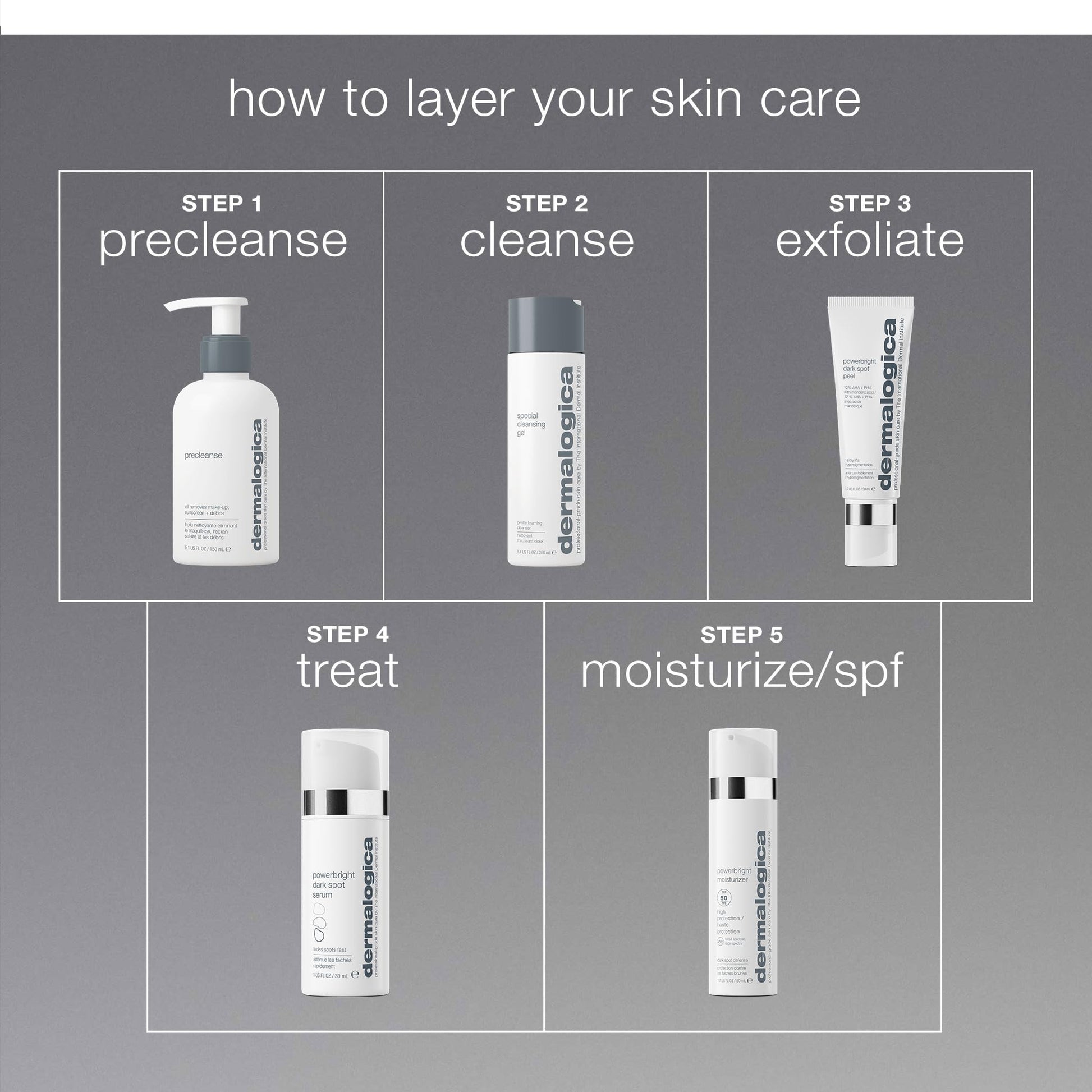 Dim Gray Dermalogica PowerBright Dark Spot Face Peel, Exfoliating Facial Peel with 12% AHA PHA, Improve Dark Spot and Hyperpigmentation for All Skin Types