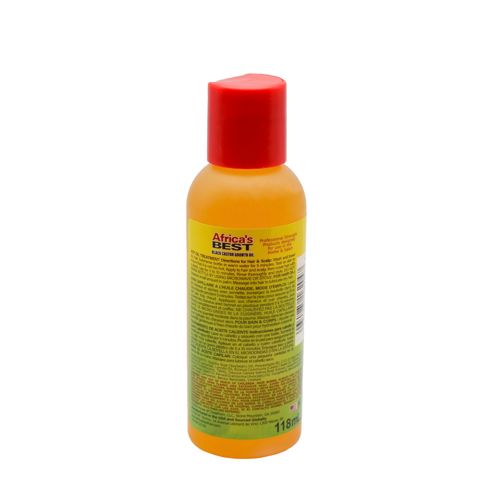 Africa's Best - Jamaican Black Castor Growth Oil, High in Vitamin E, Minerals and Proteins, Help Repair Dry Scalp, Split Ends, Thinning hair and Promotes Regrowth, 4oz Bottle, Brown