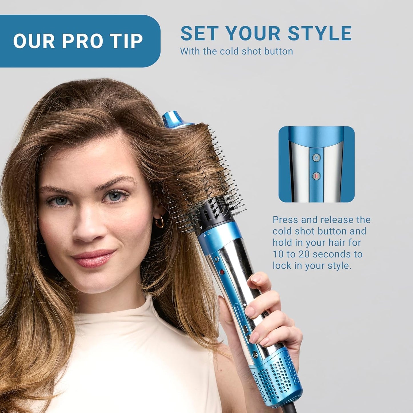 BaBylissPRO Nano Titanium Style/Switch Ionic 5 in 1 Multi-Styler & Hair Blow Dryer Attachments Include-Dryer, Paddle Brush, 1-3/4" Round Brush, Diffuser & Smoothing Attachment, Cold Shot, Hot Air Styler, Dual Voltage