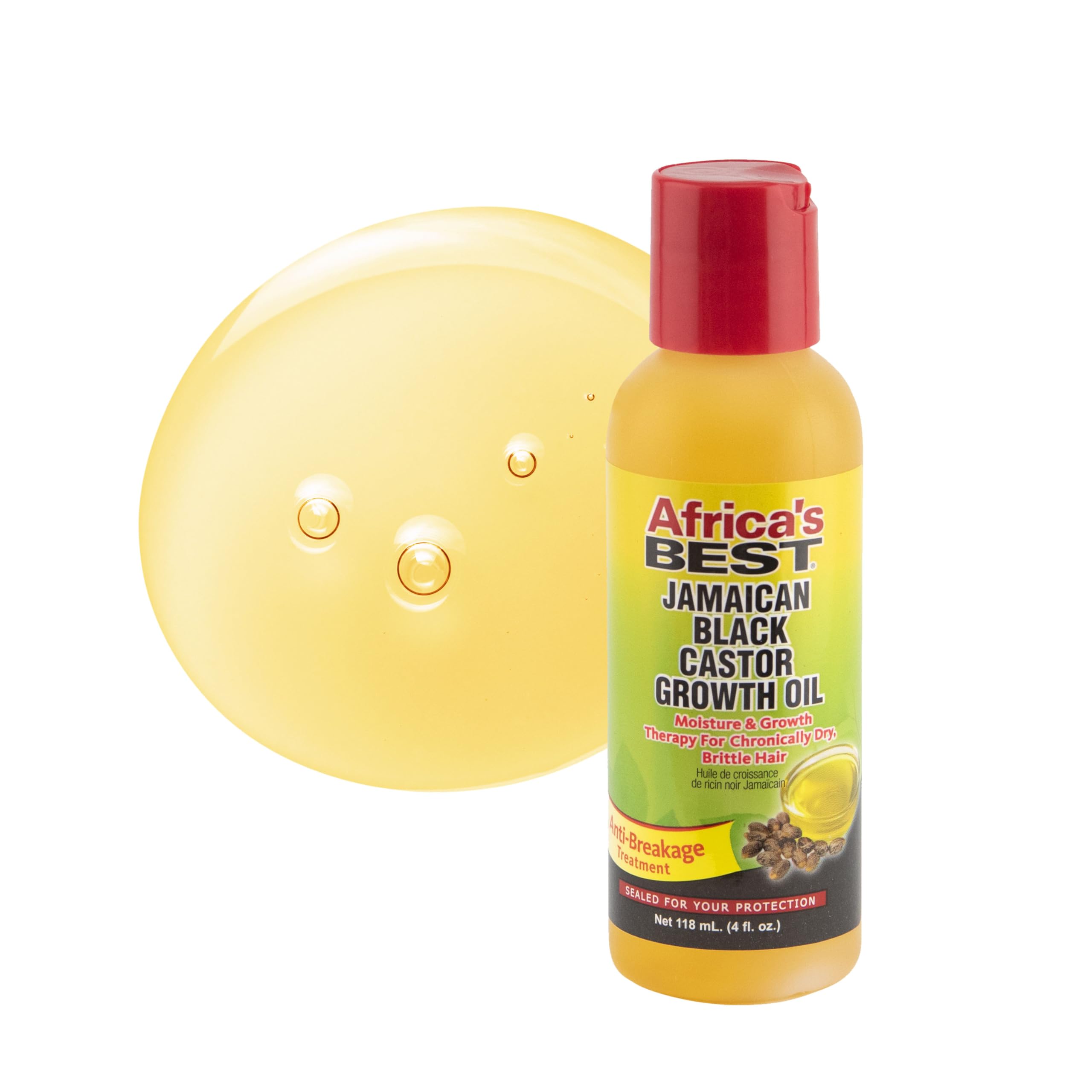 Africa's Best - Jamaican Black Castor Growth Oil, High in Vitamin E, Minerals and Proteins, Help Repair Dry Scalp, Split Ends, Thinning hair and Promotes Regrowth, 4oz Bottle, Brown