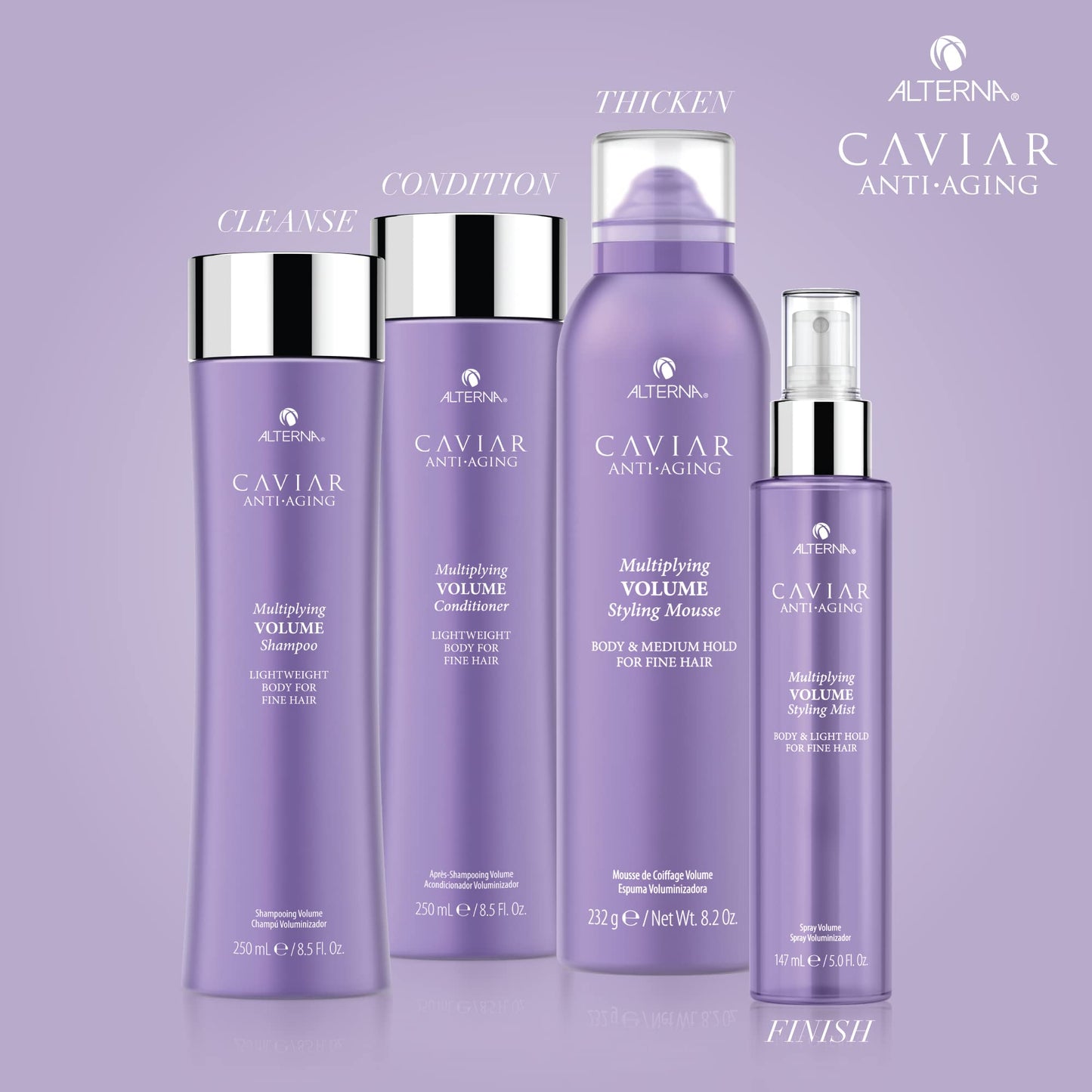Gray Alterna Haircare CAVIAR Anti-Aging Multiplying Volume Conditioner Travel Size 1.35 Fl Oz | For Fine, Limp or Thin Hair | Create Instant Volume and Thickness | Sulfate Free