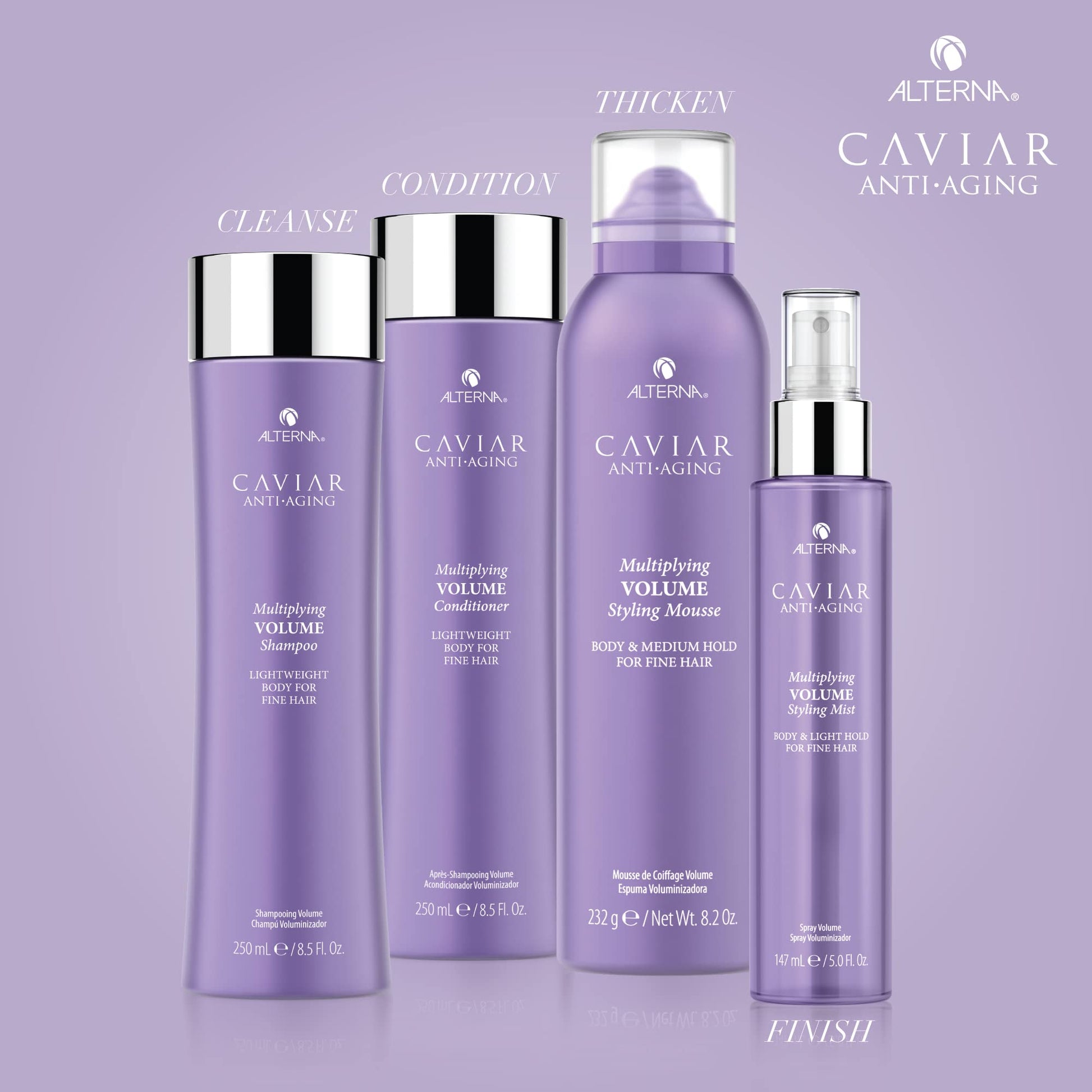 Gray Alterna Haircare CAVIAR Anti-Aging Multiplying Volume Conditioner Travel Size 1.35 Fl Oz | For Fine, Limp or Thin Hair | Create Instant Volume and Thickness | Sulfate Free