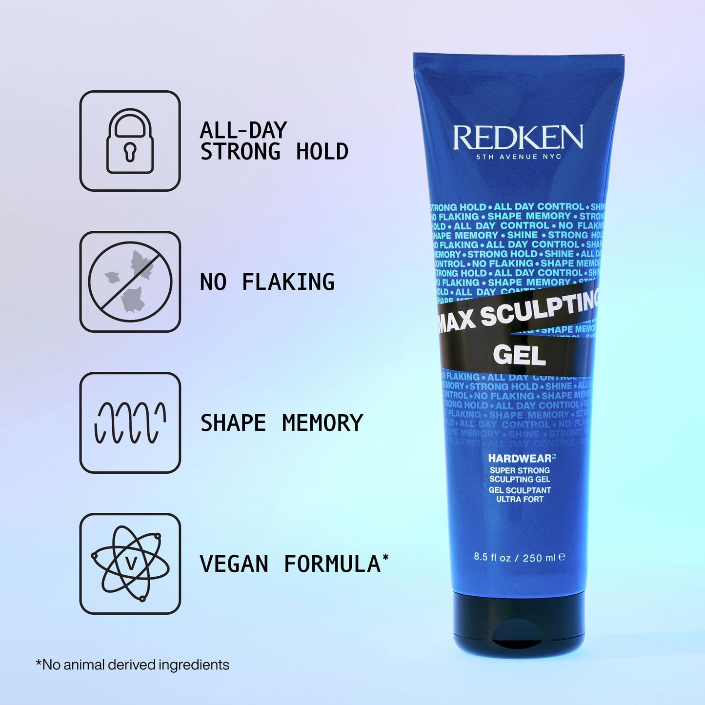 Redken Max Sculpting Gel For All Hair Types - Provides Body & High Shine Finish With Long-Lasting Shape Memory, Flake-Free Control