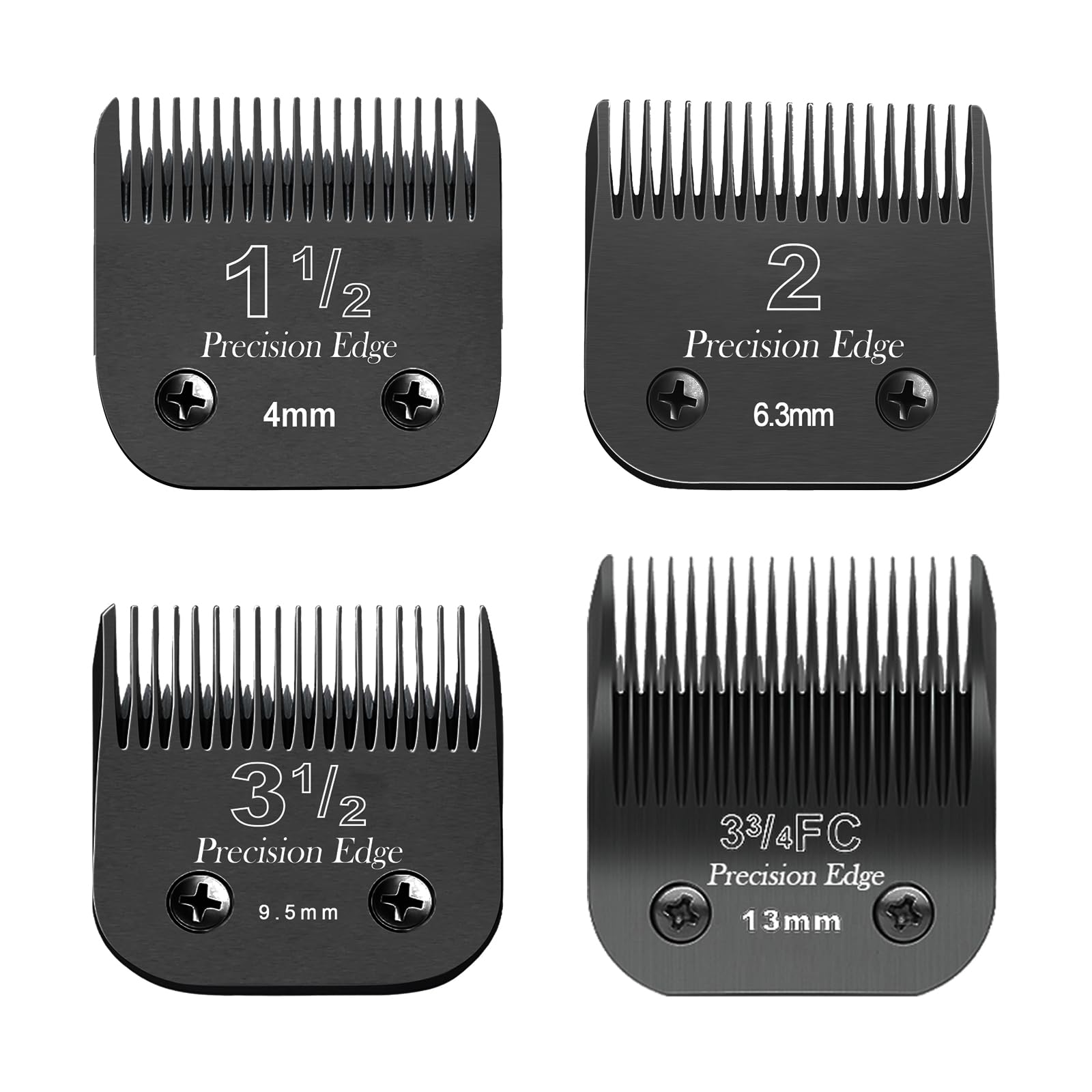Dark Slate Gray 4 Pcs Professional Detachable Replacement Stainless steel knife set,compatible with Andis AGC,BDC,BGC,MBG Series,oster Classic 76/Star-Teq/Power-Teq Clippers，Cut Length 5/32-Inch to 1/2-Inch