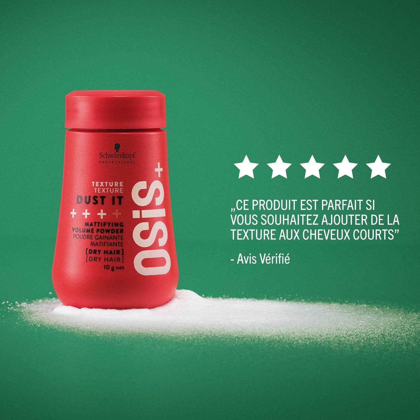 Schwarzkopf Professional OSiS Dust It Poudre Matifiante Pour Cheveux Texturisante Volume Instantané Décollage Des Racines Sur Cheveux Secs Fixation Forte 10 g