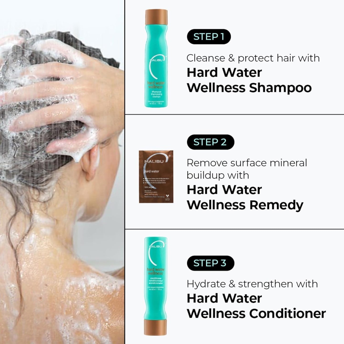 White Smoke Malibu C Hard Water Hair Conditioner for Build Up - Travel Size, Sulfate Free Moisturizing Formula for Dry Damaged Hair - Shields Against Minerals, Infuses Moisture, Restores Shine - Vegan, 9oz