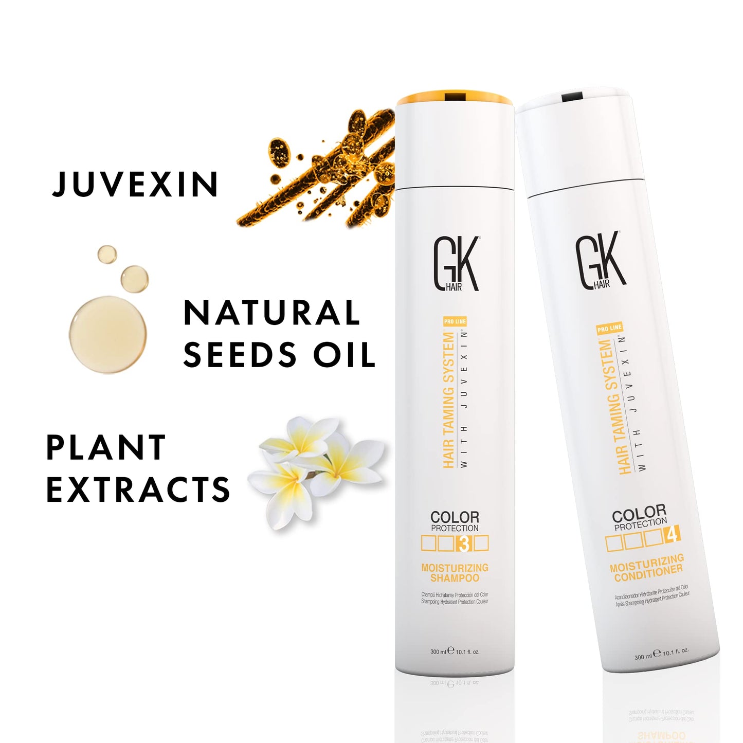 GK HAIR Color Protection Moisturizing Shampoo and Conditioner with Argan Hair Oil Combo free from Paraben and Sulfae for Damaged Frizzy Oily and Dry Hairs