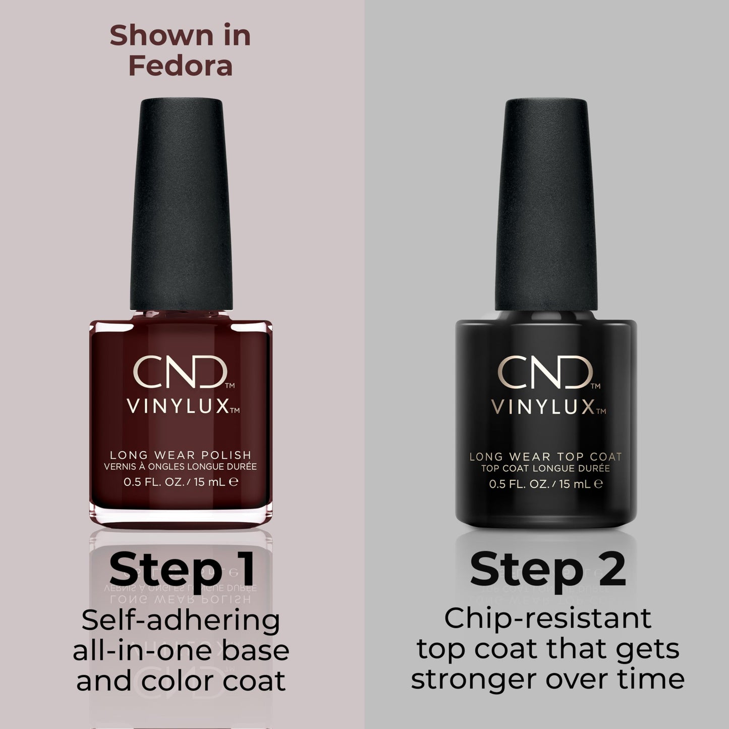 Gray CND Vinylux Longwear Brown Nail Polish, Gel-like Shine & Chip Resistant Color, Fedora, 0.5 fl. oz