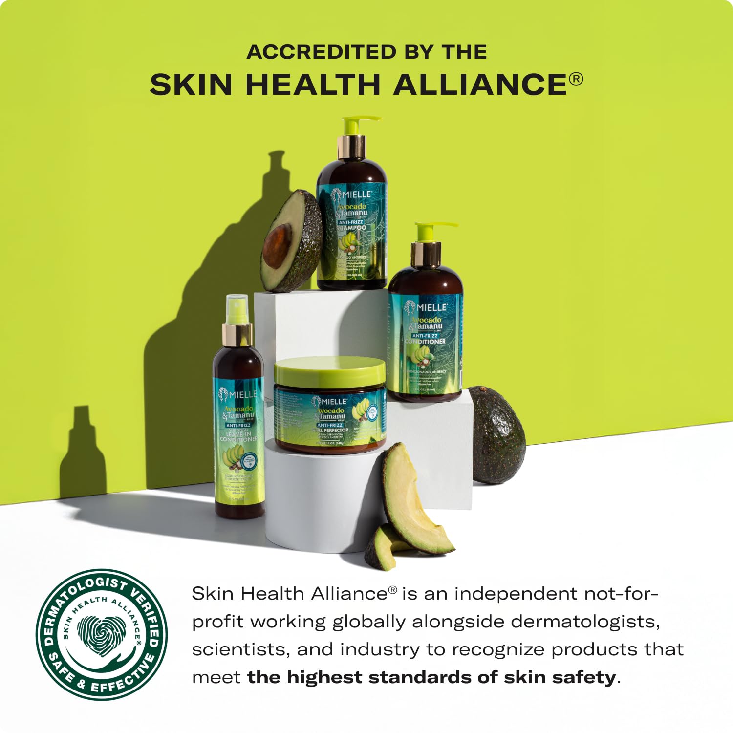Dark Khaki Mielle Organics Avocado & Tamanu Anti-Frizz Curl Cream for Textured Hair - Smoothing & Defining Cream to Lock In Moisture & Enhance Shine - Curly Hair Styling Products for Women & Men, 12oz