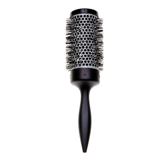 Denman (D76) Thermoceramic Vented Barrel Round Hair Brush with Nylon Bristles for Fast Drying, Volume and Creating Movement in the Hair, Black and White