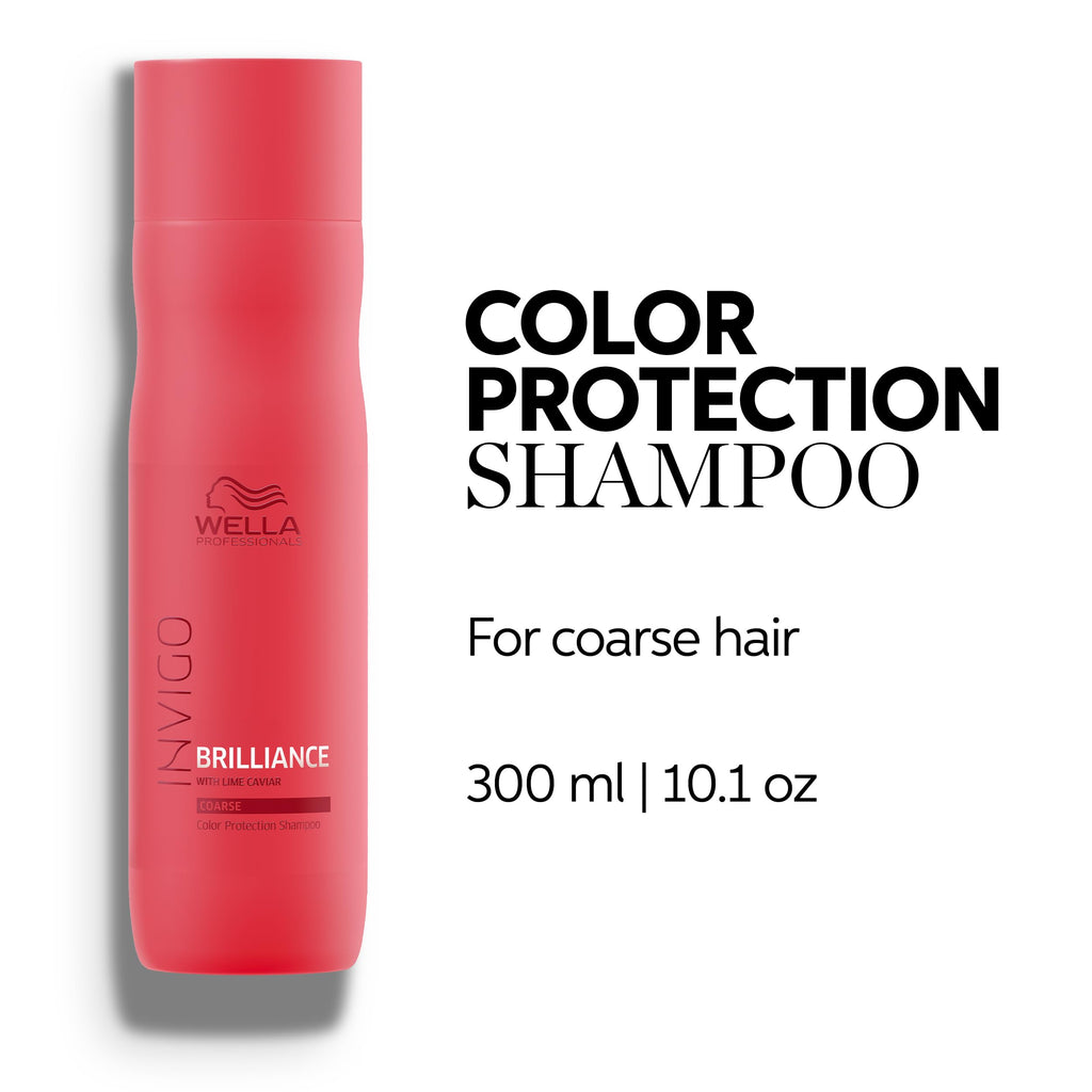 Wella Professionals Invigo Brilliance Shampoo for Coarse Hair | Color Protection & Vibrancy | 10.1 Fl Oz