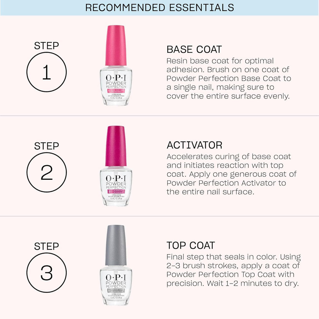 OPI Powder Perfection Iconic Shades Tio Bundle | Funny Bunny + Bubble Bath + Big Apple Red