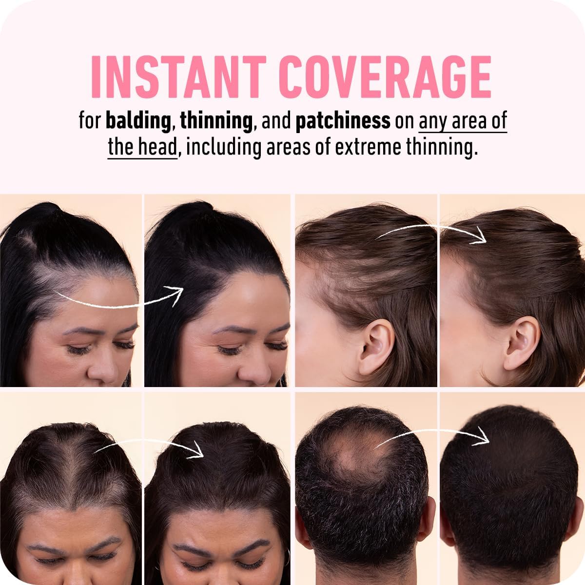 White Smoke BOLDIFY Hairline Powder - Water-Resistant Root Touch Up Hair Color for Gray Coverage - 24-Hour Stain-Proof, Mess-Free Hair Powder for Thinning Hair - Light Brown