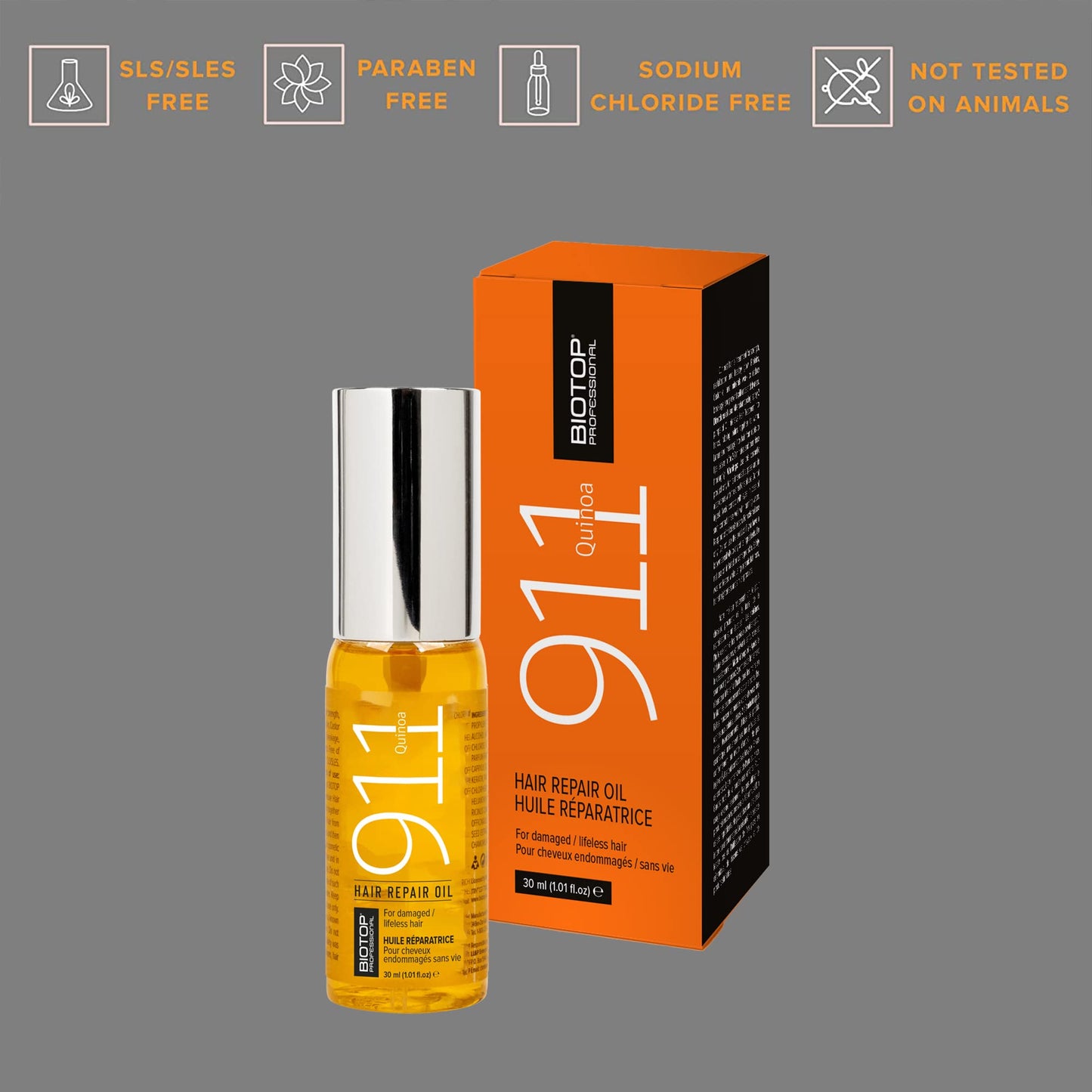 911 Quinoa Hair Repair Oil 1.01 fl oz – Biotop Professional