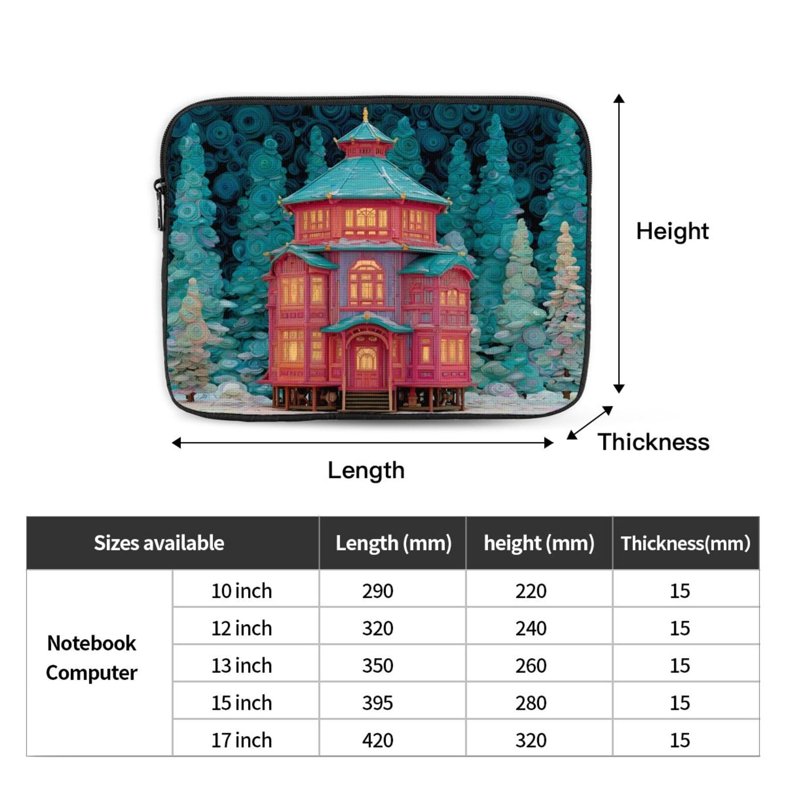 White Smoke 15 Inch Portable And Shockproof Laptop Bag With Unique Enchanted Alcove Print, For Work, University, And Commuting
