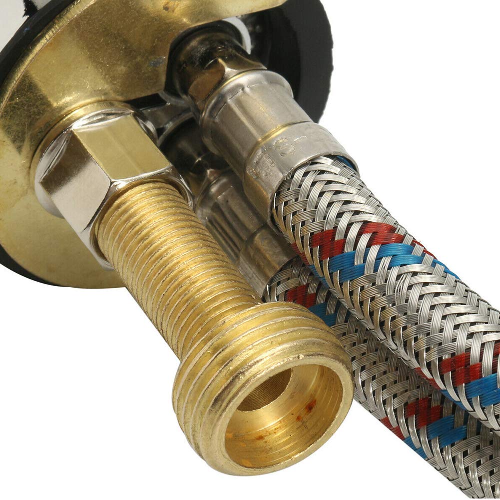 Tookie Water Faucet Set, Zinc Alloy Salon Shampoo Bowl Faucet and Sprayer Kit with Spray Hose, Home Durable Salon Spa Hot Cold Mixer Shower Shampoo Bowl Replacement Part Set