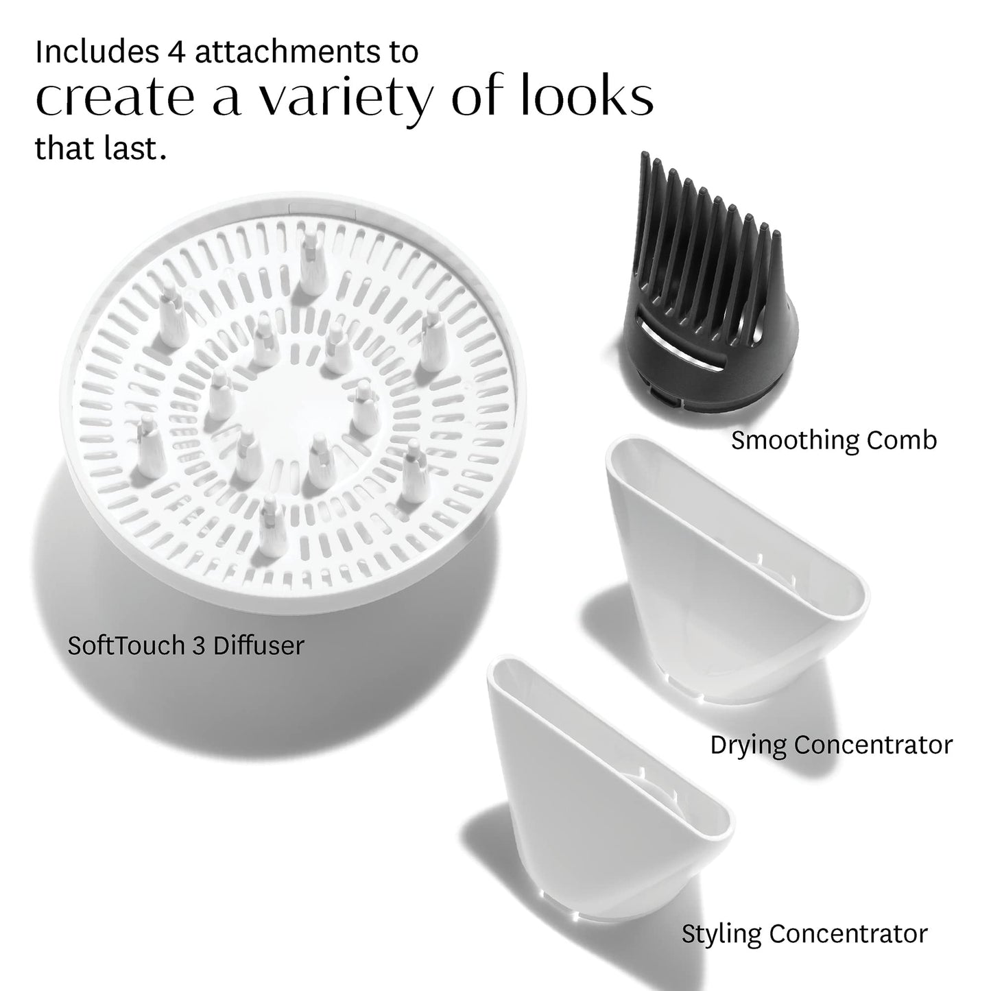 T3 Featherweight StyleMax Professional Ionic Hair Dryer with Custom Heat Automation & 4 Attachments, Fast Drying, Lightweight with 5 Heat & 3 Speed Settings, 2 Concentrators, Diffuser & Smoothing Comb