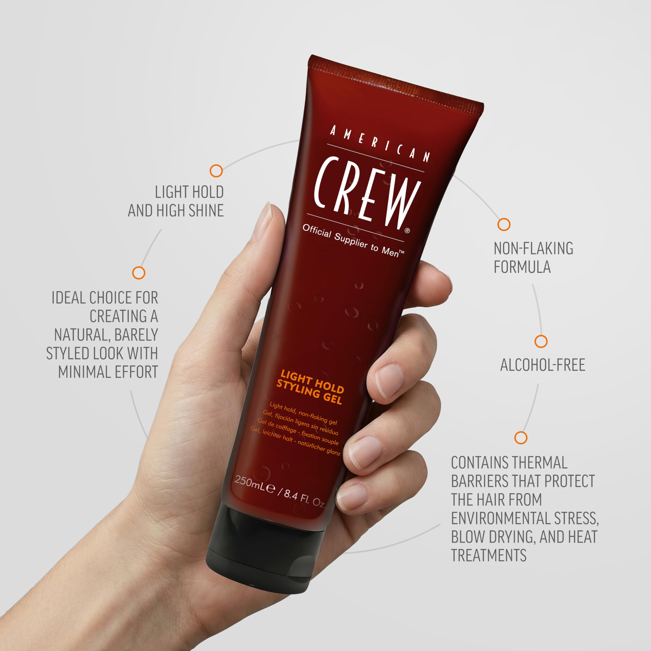American Crew Men's Hair Gel, Light Hold Styling Product, 13.1 fl oz