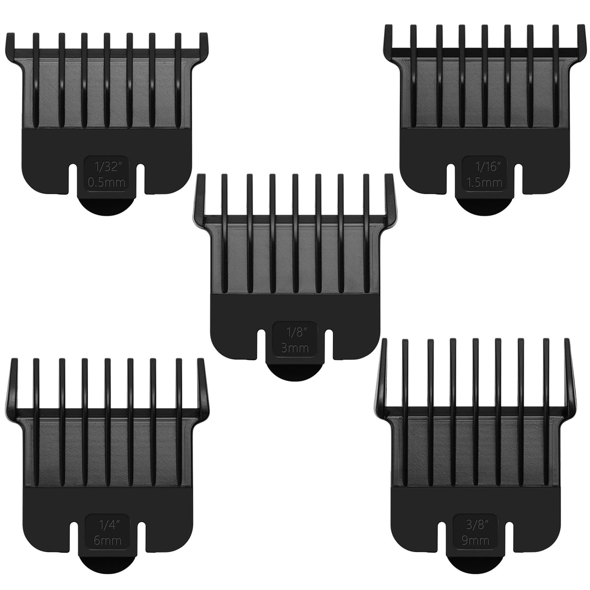 White Smoke 5 Pack T Outliners Guards Fit for Andis T Outliner Trimmer, Replacement Trimmer Guards Cutting Lengths from 1/32