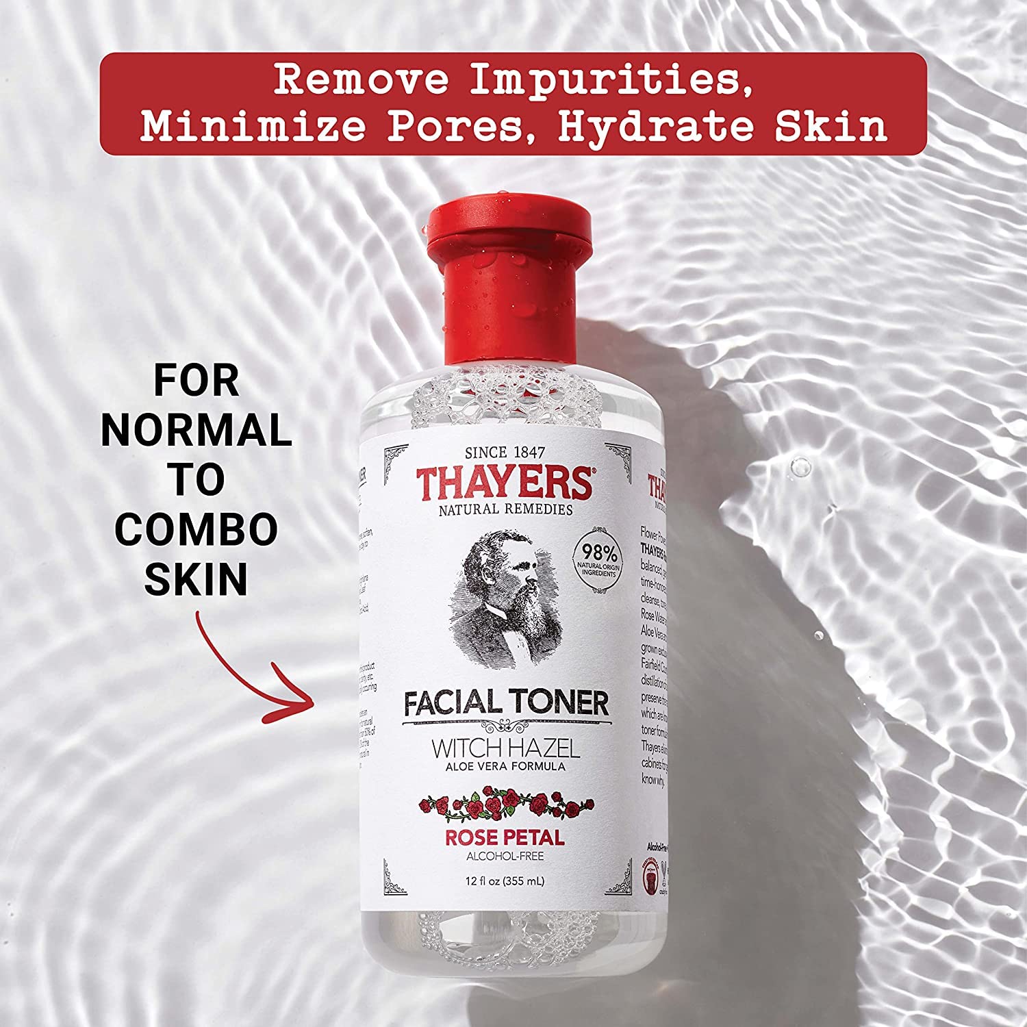 Thayers Witch Hazel with Aloe Vera Rose Petal - 12 fl oz